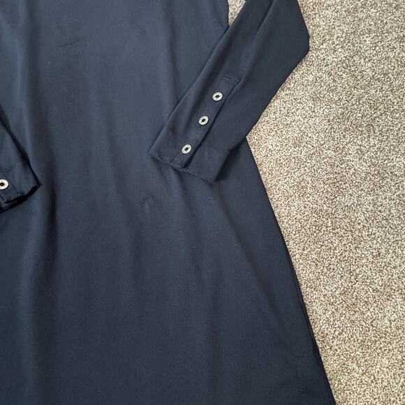 Title Nine Dress Size Large Black Long Sleeve Turtle Neck Jersey Knit Minimalist - Picture 4 of 12